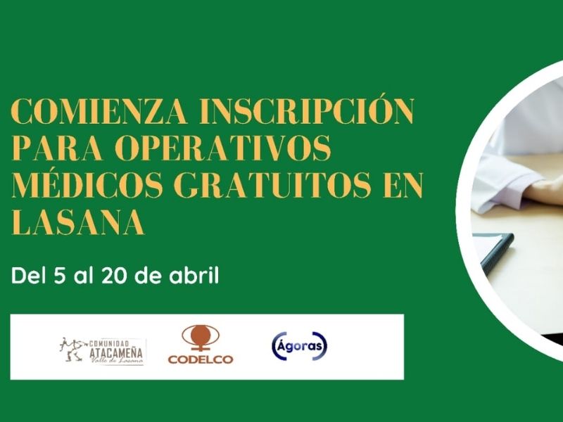 comienza inscripción para operativos médicos gratuitos en lasana